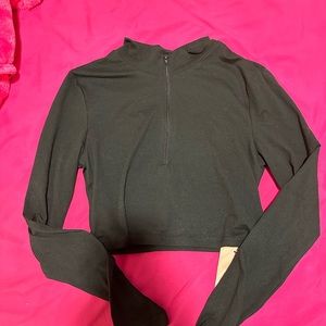 quarter zip crop top